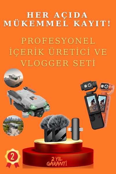 SAYARMARKT Profesyonel YouTuber ve Vlogger Paketi - 4K Stabilize Kamera, Akıl...