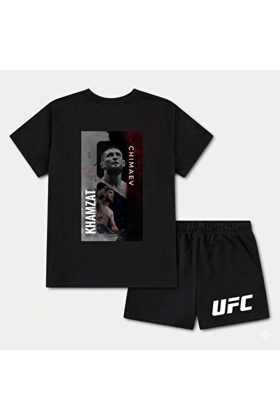 SVART WEAR Khamzat Chimaev UFC Unisex 100% βαμβακερό σορτς - Σετ μπλουζάκι κα...
