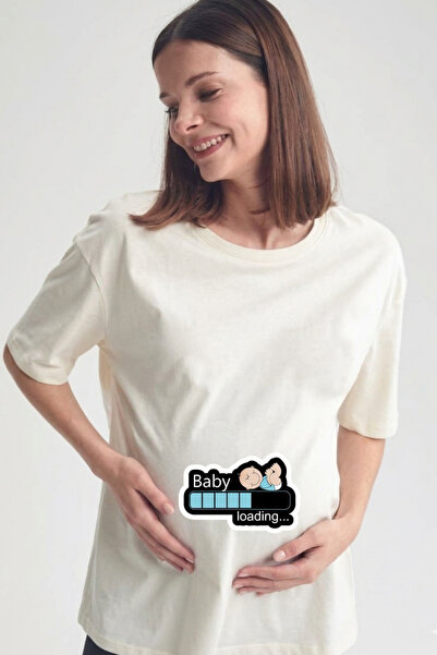 Etoile Studio Baby Loading Printed Maternity T-Shirt 100% Cotton Baby Boy Des...