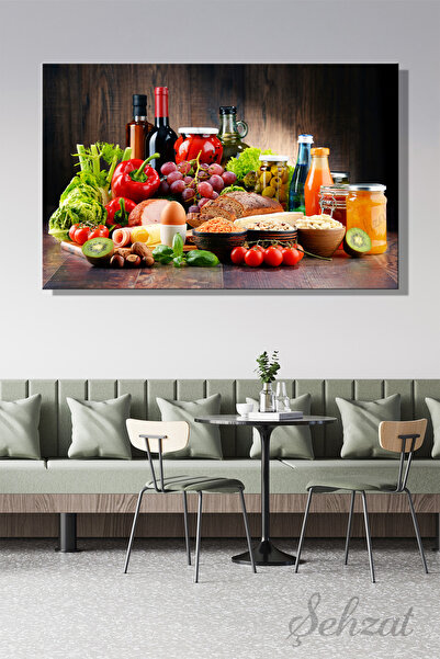 Şehzat Yatay Tekli Kanvas Duvar Tablosu Modern Lokanta Kafe Restoran Mutfak O...