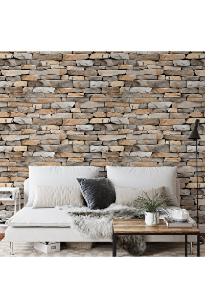 Duvarline Gerçek Taş Görünümlü Kendinden Yapışkanlı Duvar Kağıdı ( 65 cm x 3 mt)