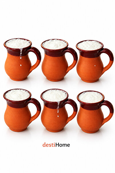 DestiHome 6-Piece Handmade Natural Ayran Cup Set