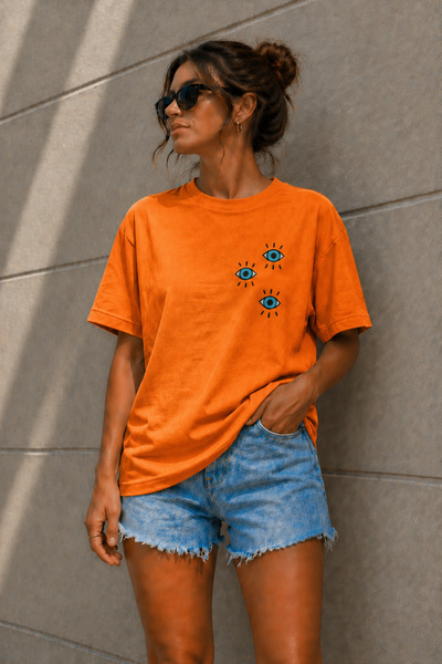 ArtYus Μπλουζάκι Üç Göz Minimal Printed Unisex Oversize – Βαμβακερό T-Shirt μ...