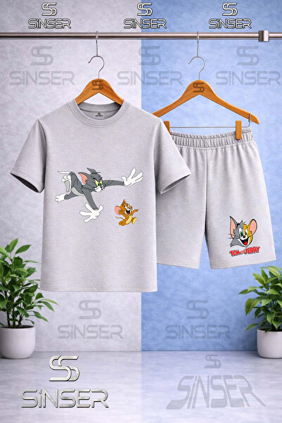 SS SİNSER Παιδικό μπλουζάκι με στάμπα CAT MOUSE TM JRY KOVALAMACA με λαιμόκοψ...