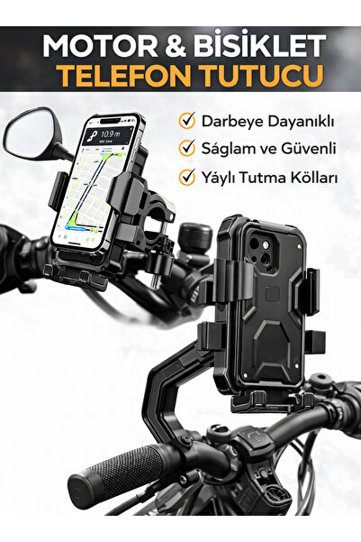 jetucuzal Ayarlanabilir Motor ve Bisiklet Telefon Tutucu Gidon Uyumlu Sağlam ...