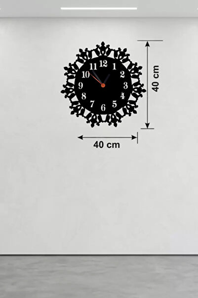 İsmiyle Al Znv Mey Import ®   Classic Floral Patterned Wooden Wall Clock - 40...
