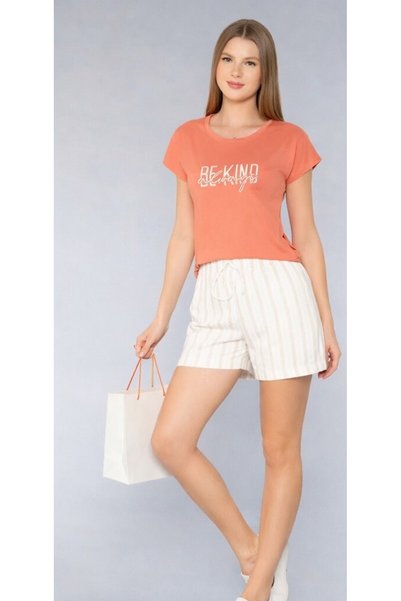 DOWRY Women's Home Wear Pajamas with Shorts Set Summer Comfortable T-Shirt Sh...
