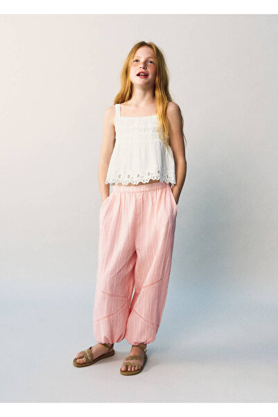 MANGO Kids Dantel detaylı şalvar pantolon