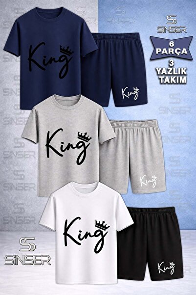 SS SİNSER Children's Thin King Handwritten g Tacli Black Printed Crew Neck 3-...
