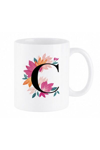 KADOREX DESIGN Personalized Mug with Floral Letter Design