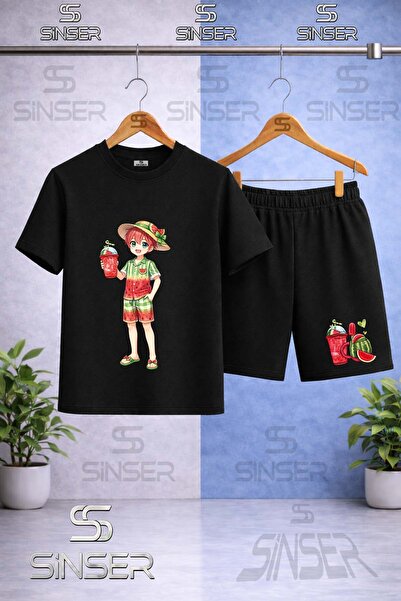 SS SİNSER Παιδικό ΣΕΤ ΑΓΟΡΙΩΝ με στάμπα και λαιμόκοψη ποδηλάτου - Σορτς