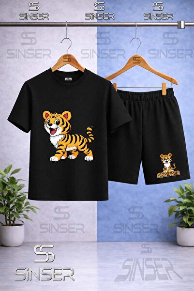 SS SİNSER Children's Sinser Kaplan Standing Printed Crew Neck T-Shirt - Short...