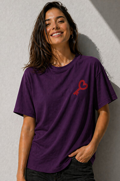 ArtYus Μπλουζάκι Heart Key Minimal Printed Unisex Oversize – Βαμβακερό T-Shir...