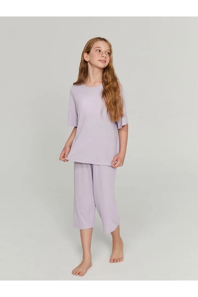 LC Waikiki Lcw Kids Lilac Girls' Pajama Set Mother-Daughter Combination