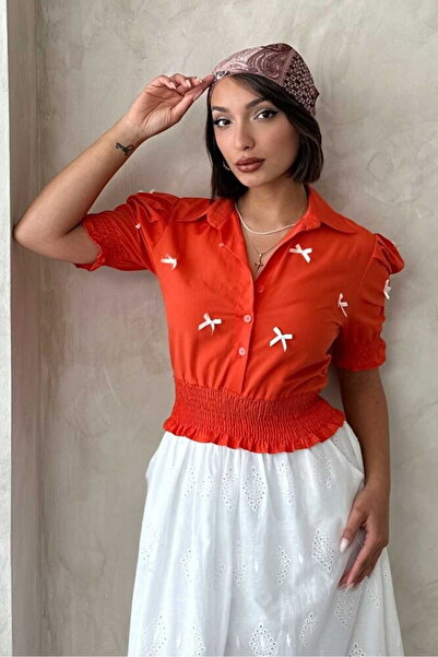 VERYMODA Πουκάμισο με κουμπιά και διακοσμητική φούστα στο άκρο του μανικιού -...