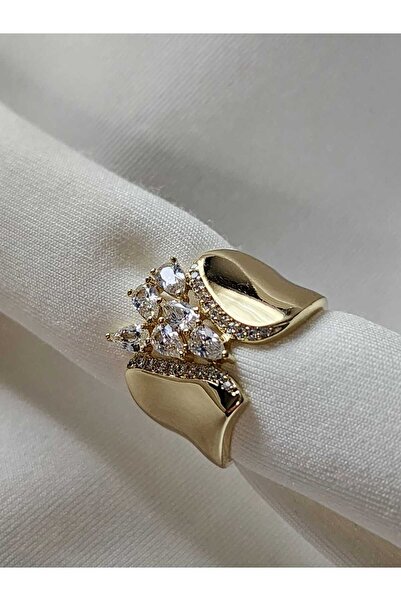 ZÜLİSCH SU YOLU KALIN YÜZÜK XUPİNG YÜZÜK GOLD 14K ZİRKON TAŞLI BOHEM YÜZÜK