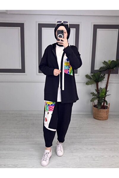 Butik Kardelen Σετ δύο τεμαχίων με κουκούλα και κεντημένα στολίδια από πέτρα