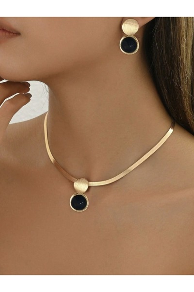 VEYA Luxury Fashionable 3-Piece Gold-Plated Jewelry Set Trendy Heart & Circle...