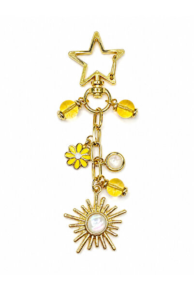 Agatella Tasarım Citrine Stone Chram Keychain – Decorative Bag & Wallet Acces...