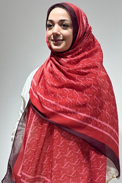 Firuze scarf Turquoise Pattern Red Color Soft Shawl