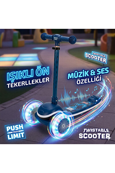 Cici Oyuncak Erkek Çocuk Sesli Işıklı 3 Tekerlekli Twistable Yeni Nesil Scoot...