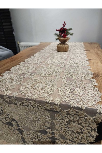 YALINSHOME Lux Runner Custom Embroidered Tablecloth 2.20X45 cm