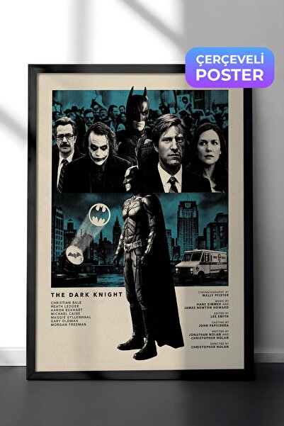 Postifull The Dark Knight Siyah Çerçeveli Poster, Sinema ve Dizi Tablo, Film ...