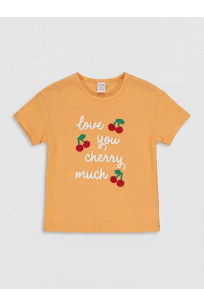 LC Waikiki Lcw Kids Cherry Embroidered Girls' T-Shirt