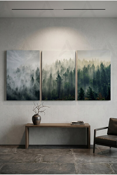 Artease 3-Piece Foggy Forest Painting Set