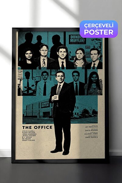 Postifull The Office (US) Siyah Çerçeveli Poster, Sinema ve Dizi Tablo, Film ...