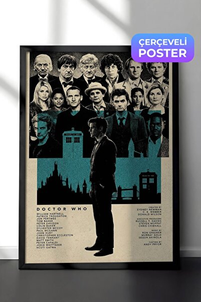 Postifull Doctor Who Siyah Çerçeveli Poster, Sinema ve Dizi Tablo, Film Dizi ...