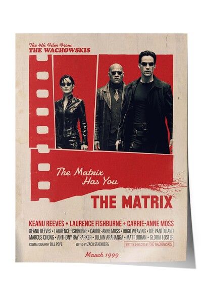 Postifull The Matrix Posteri, Sinema ve Dizi Tablo Posterleri, Film Dizi Afiş...