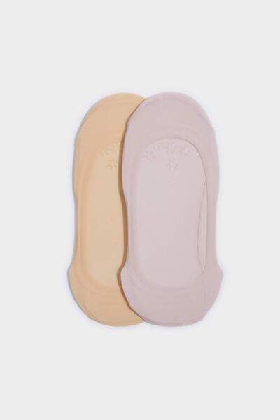 DeFacto Γυναικείες αντιολισθητικές κάλτσες μπαλαρίνας 2 τεμαχίων G3546AXNS