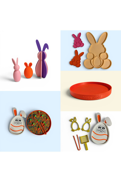 Major Hobi Rabbit Themed Educational Sensory Play Set - Montessori Children's...
