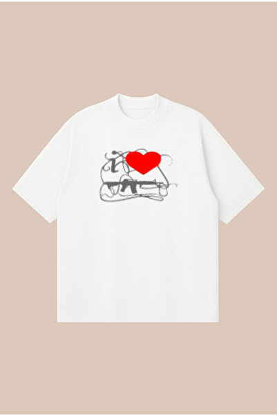 PURE POWER Love & Mayhem Boxy Fit Oversize Unisex 100% Βαμβακερό Μπλουζάκι – ...