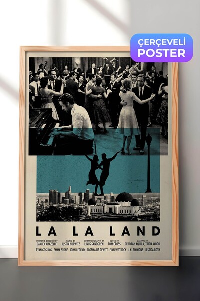 Postifull La La Land Ahşap Çerçeveli Poster, Sinema ve Dizi Tablo, Film Dizi ...