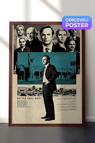 Postifull Better Call Saul Kahverengi Çerçeveli Poster, Sinema ve Dizi Tablo,...