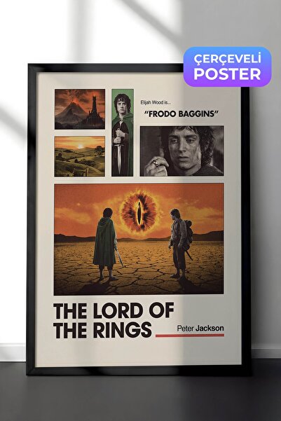 Postifull The Lord of the Rings Siyah Çerçeveli Poster, Sinema ve Dizi Tablo,...