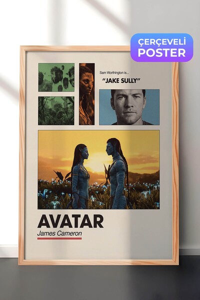 Postifull Avatar Ahşap Çerçeveli Poster, Sinema ve Dizi Tablo, Film Dizi Afiş...