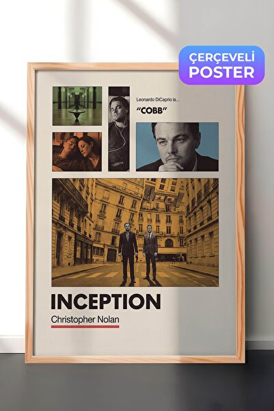 Postifull Inception Ahşap Çerçeveli Poster, Sinema ve Dizi Tablo, Film Dizi A...