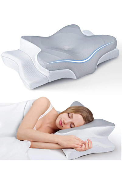 Empressco Yüksek Konforlu Ortopedik Yastık – Hafızalı Köpük, Boyun ve Omuz De...