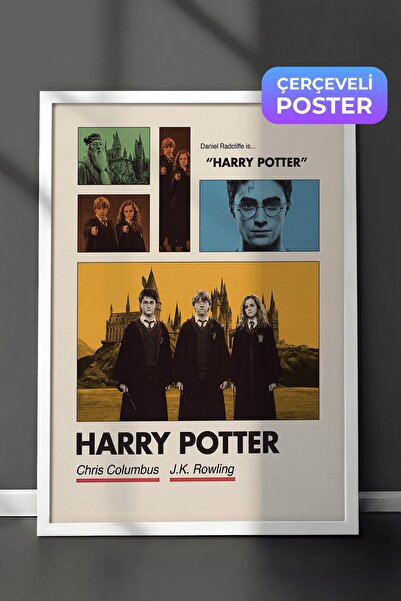 Postifull Harry Potter Beyaz Çerçeveli Poster, Sinema ve Dizi Tablo, Film Diz...