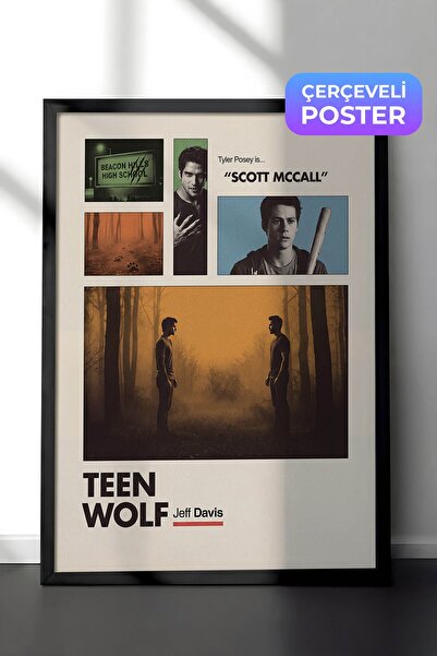 Postifull Αφίσα Teen Wolf με μαύρο πλαίσιο, Πίνακας κινηματογράφου και τηλεοπ...
