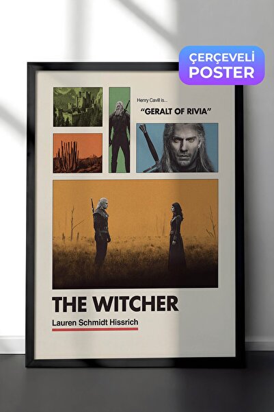Postifull The Witcher Siyah Çerçeveli Poster, Sinema ve Dizi Tablo, Film Dizi...