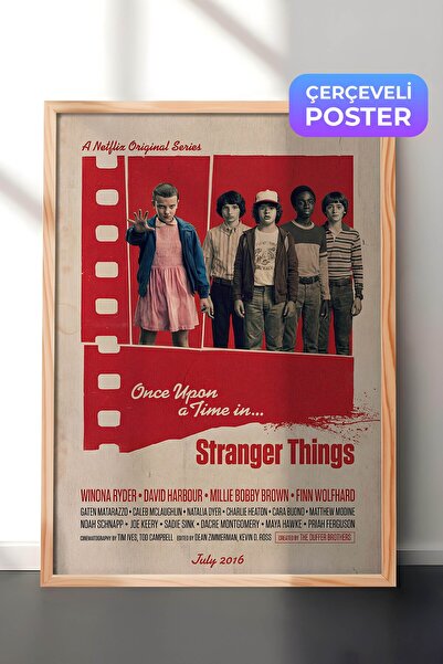 Postifull Stranger Things Ahşap Çerçeveli Poster, Sinema ve Dizi Tablo, Film ...