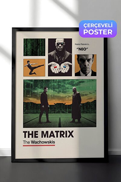 Postifull The Matrix Siyah Çerçeveli Poster, Sinema ve Dizi Tablo, Film Dizi ...