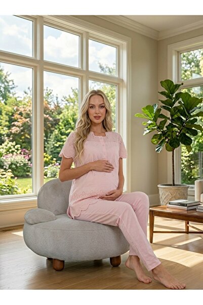 Lohussa Noul sezon, set de pijamale de maternitate, 100% bumbac, cu design sp...