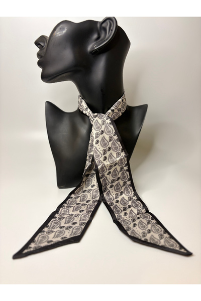 BHR AKSESUAR Λεπτό μαντήλι με σχέδιο, κορδέλα (6x85 cm)