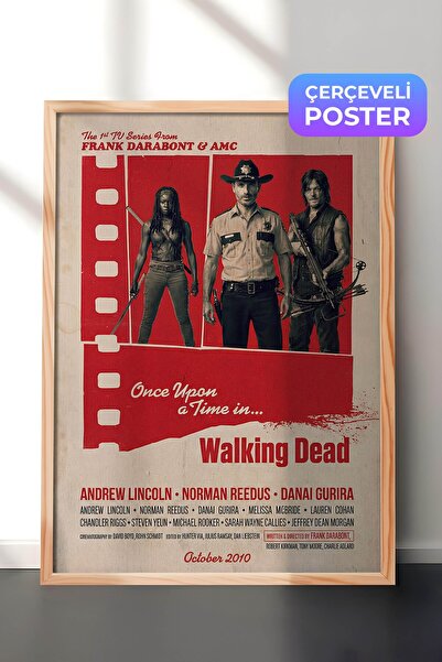 Postifull The Walking Dead Ahşap Çerçeveli Poster, Sinema ve Dizi Tablo, Film...