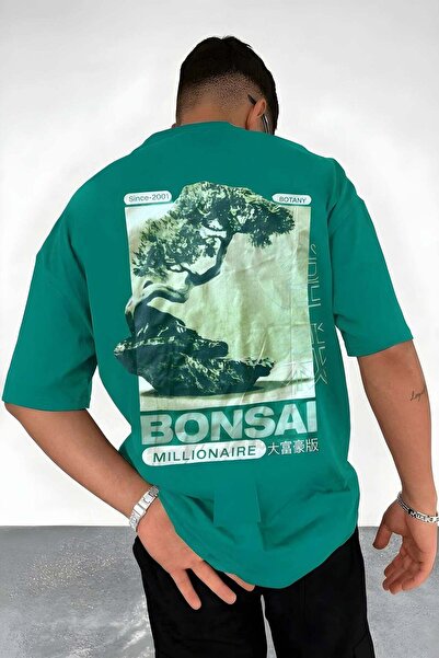 VACHT Tricou oversize casual pentru bărbați Bonsai Bntn Green